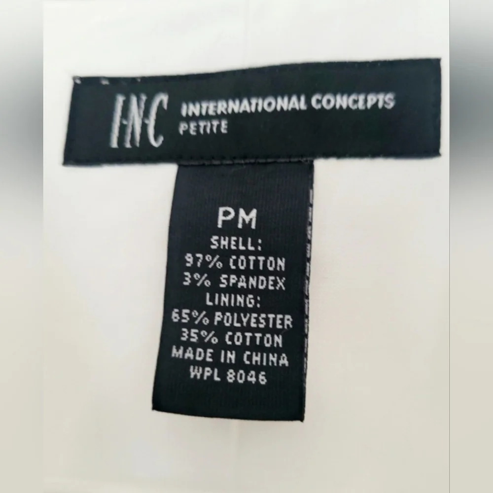 INC International Concepts Women Jacket Open Front Stretch Cotton White Medium P - Picture 4 of 16